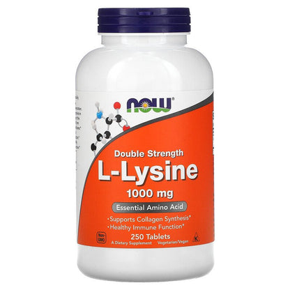 Now Foods, Double Strength L- Lysine 1000mg, 100-250 Tabs/Sers - Ultimate Sup Singapore