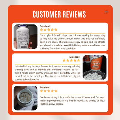 Now Foods, Double Strength L- Lysine 1000mg, 100-250 Tabs/Sers - Ultimate Sup Singapore