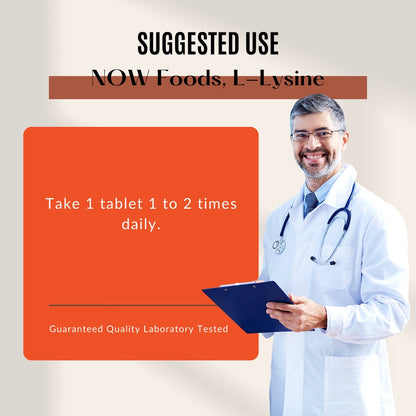 Now Foods, Double Strength L- Lysine 1000mg, 100-250 Tabs/Sers - Ultimate Sup Singapore