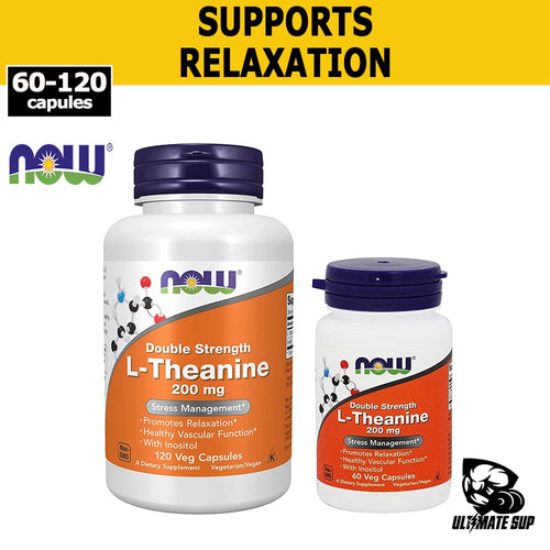 Now Foods, Double Strength L-Theanine, 60-120 Caps - Ultimate Sup Singapore