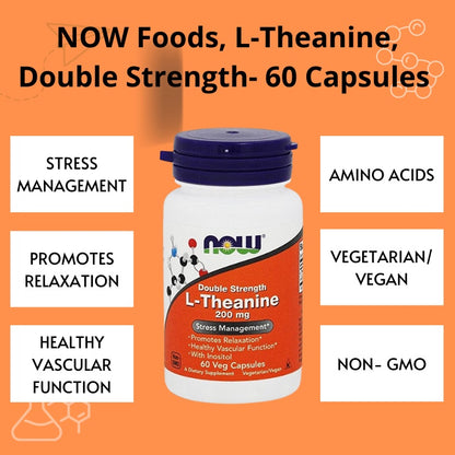 Now Foods, Double Strength L-Theanine, 60-120 Caps - Ultimate Sup Singapore