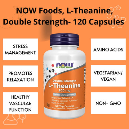 Now Foods, Double Strength L-Theanine, 60-120 Caps - Ultimate Sup Singapore