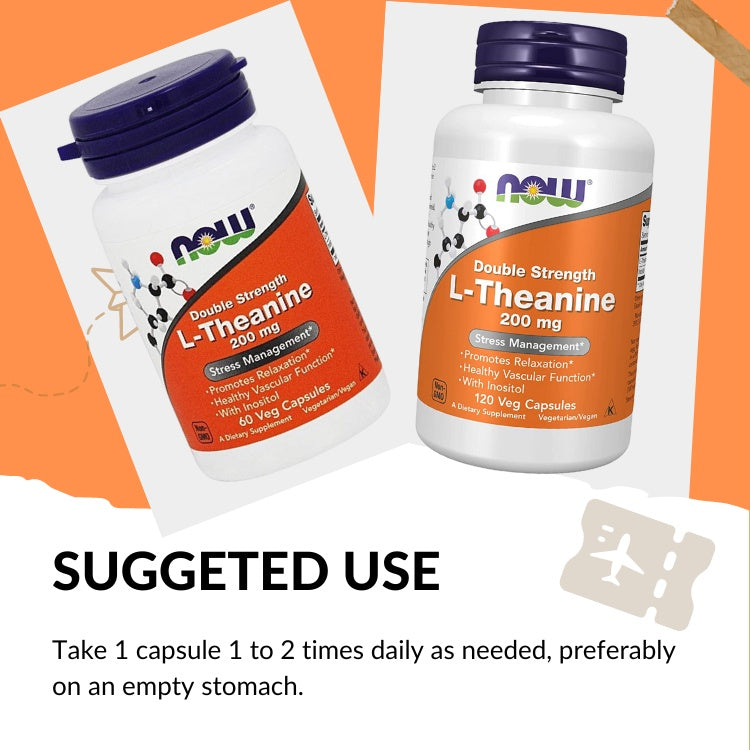 Now Foods, Double Strength L-Theanine, 60-120 Caps - Ultimate Sup Singapore