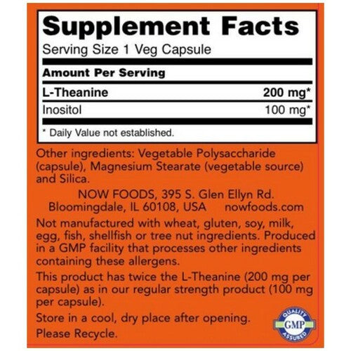 Now Foods, Double Strength L-Theanine, 60-120 Caps - Ultimate Sup Singapore
