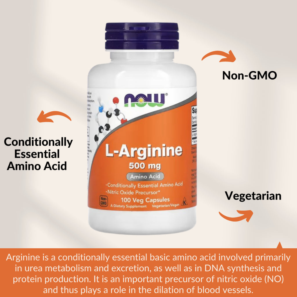 Now Foods, L-Arginine, 100-250 Veg Caps - Ultimate Sup Singapore