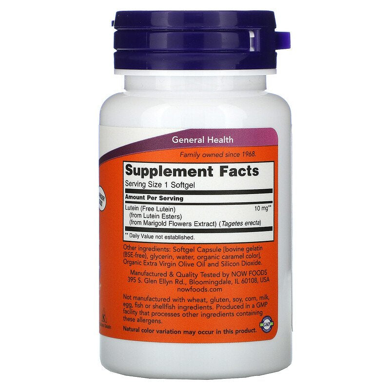 Now Foods, Lutein Eye Health, 10 mg, 120 Softgels - Ultimate Sup Singapore