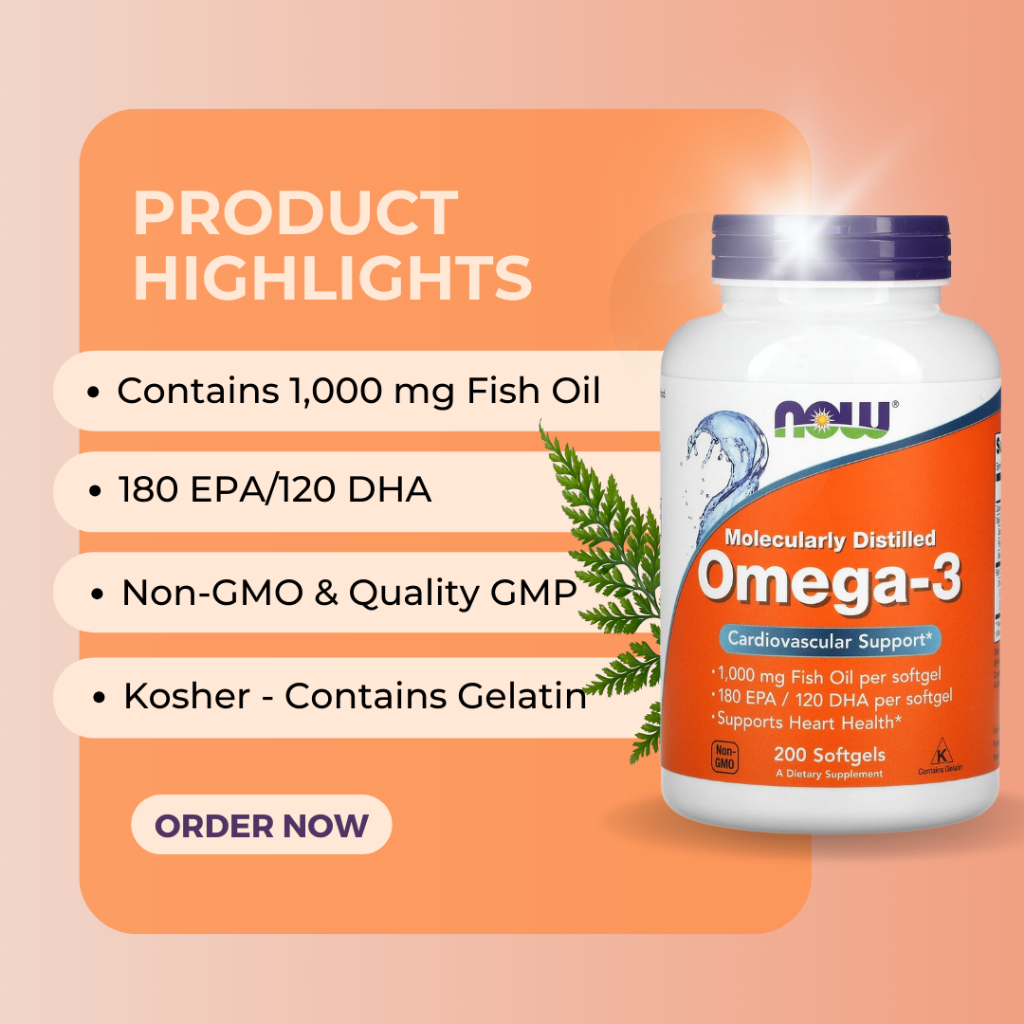 Now Foods, Omega-3, 200-500 Softgels - Ultimate Sup Singapore