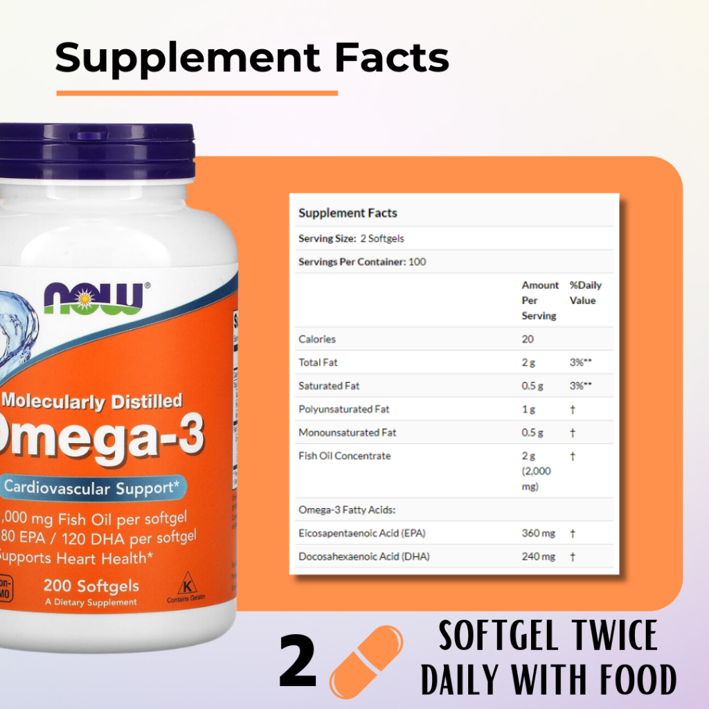 Now Foods, Omega-3, 200-500 Softgels - Ultimate Sup Singapore