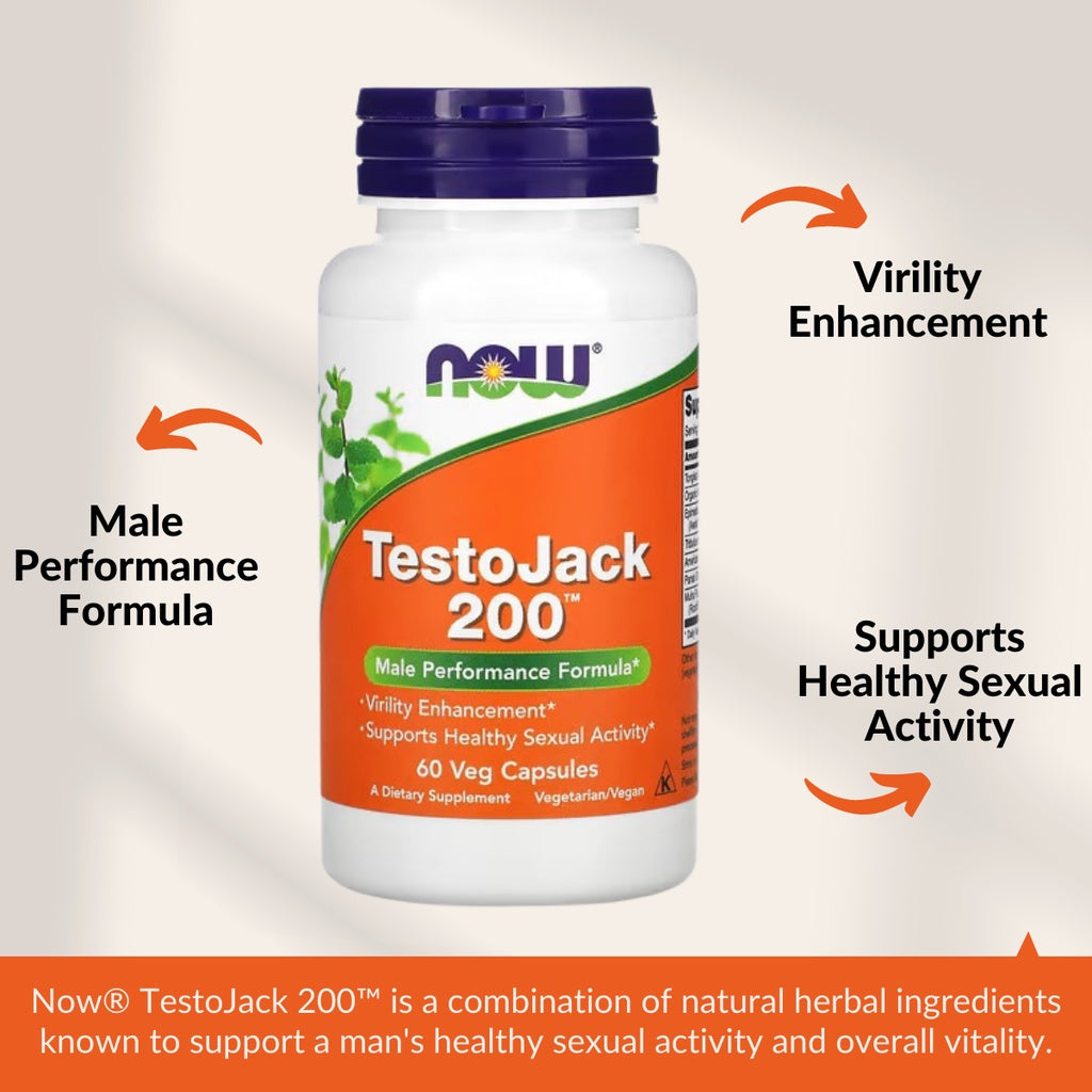 Now Foods, TestoJack 200mg, 60-120 Veggie Caps - Ultimate Sup Singapore
