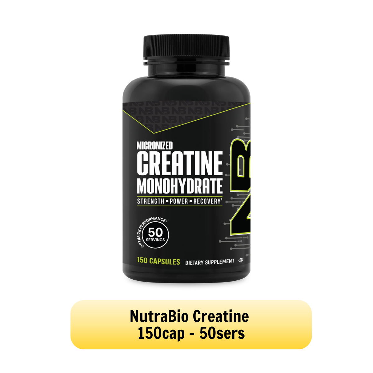 NutraBio, Monohydrate Creatine Powder, Micronized for Fast Absorption and Maxizimes Muscle, 150-500g