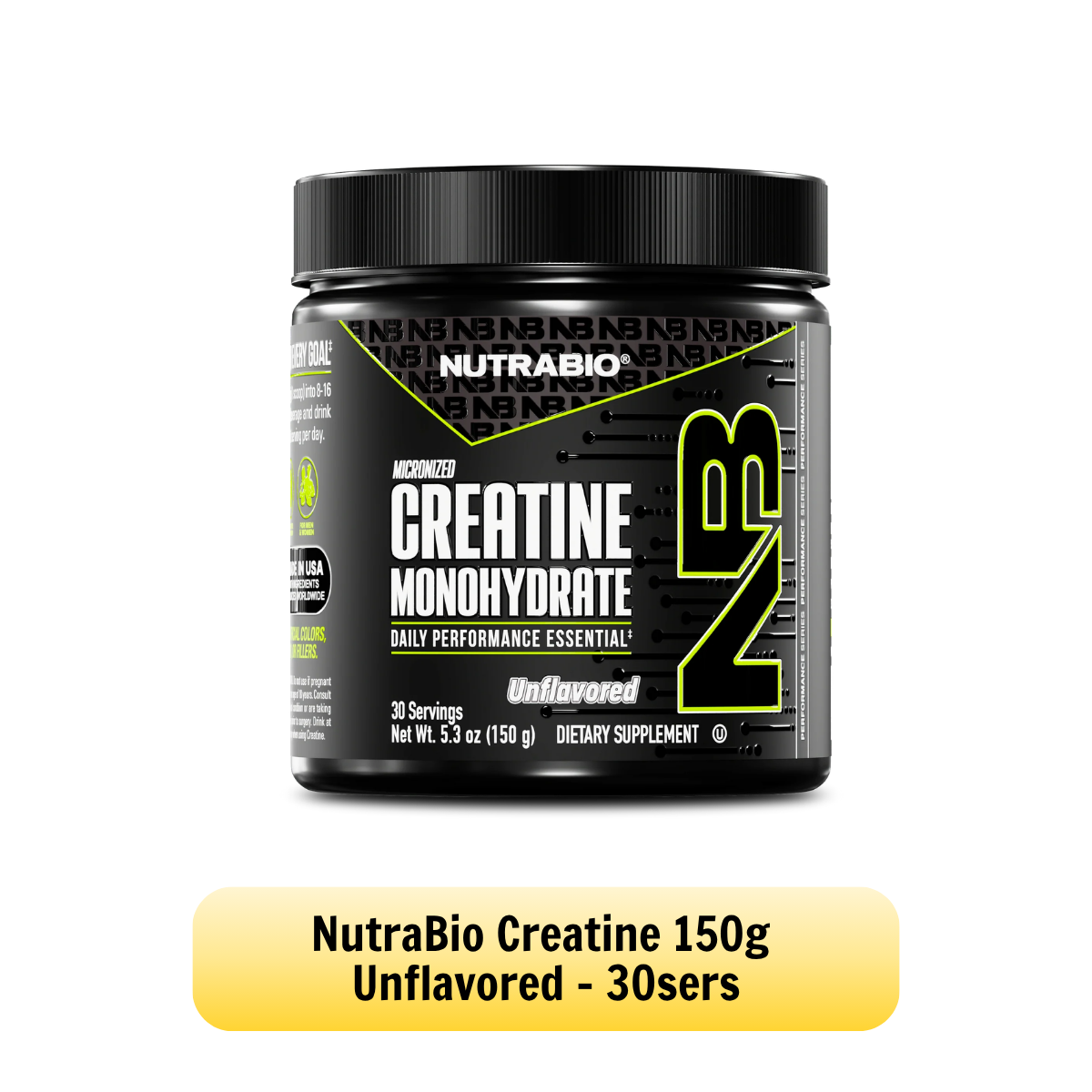 NutraBio, Monohydrate Creatine Powder, Micronized for Fast Absorption and Maxizimes Muscle, 150-500g