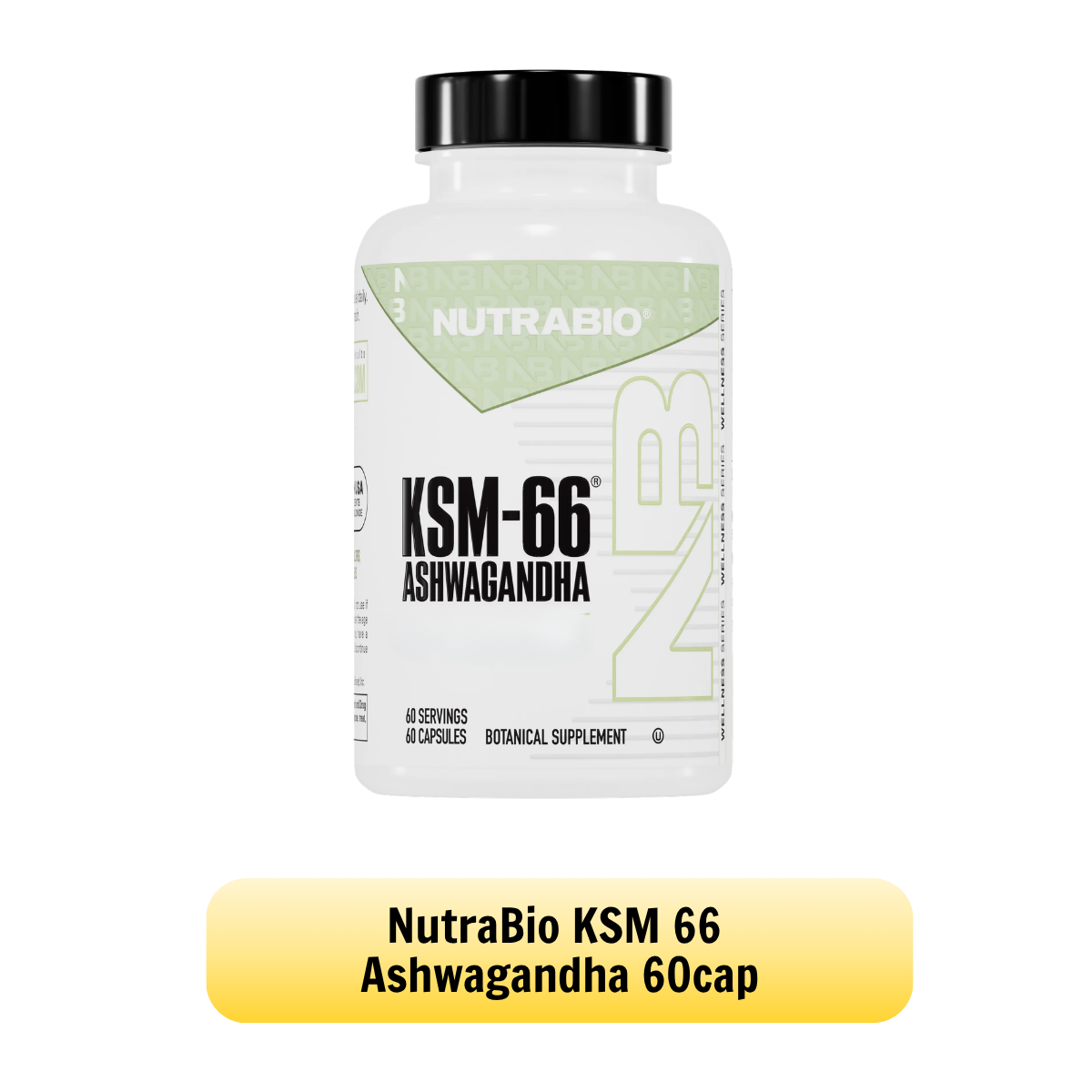 NUTRABIO KSM-66 Ashwagandha 600mg Stress Balance & Recovery Support 60 - 90 Capsules
