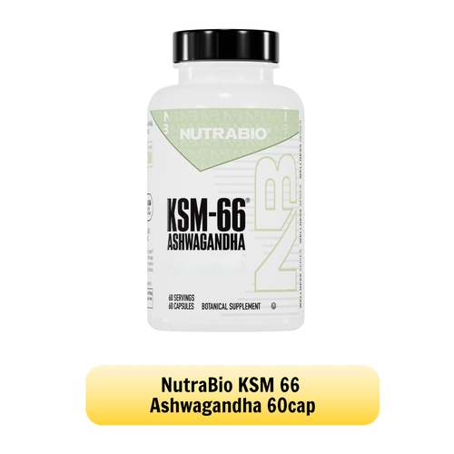 NUTRABIO KSM-66 Ashwagandha 600mg Stress Balance & Recovery Support 60 - 90 Capsules