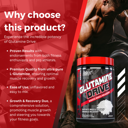 Nutrex Research, Glutamine Drive, Unflavored, 300g - Ultimate Sup Singapore