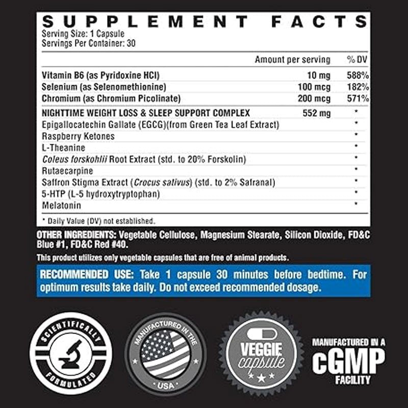 Nutrex Research, LIPO-6 Black Nighttime, 30 Black-Caps - Ultimate Sup Singapore