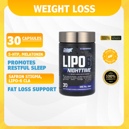 Nutrex Research, LIPO-6 Black Nighttime, 30 Black-Caps - Ultimate Sup Singapore