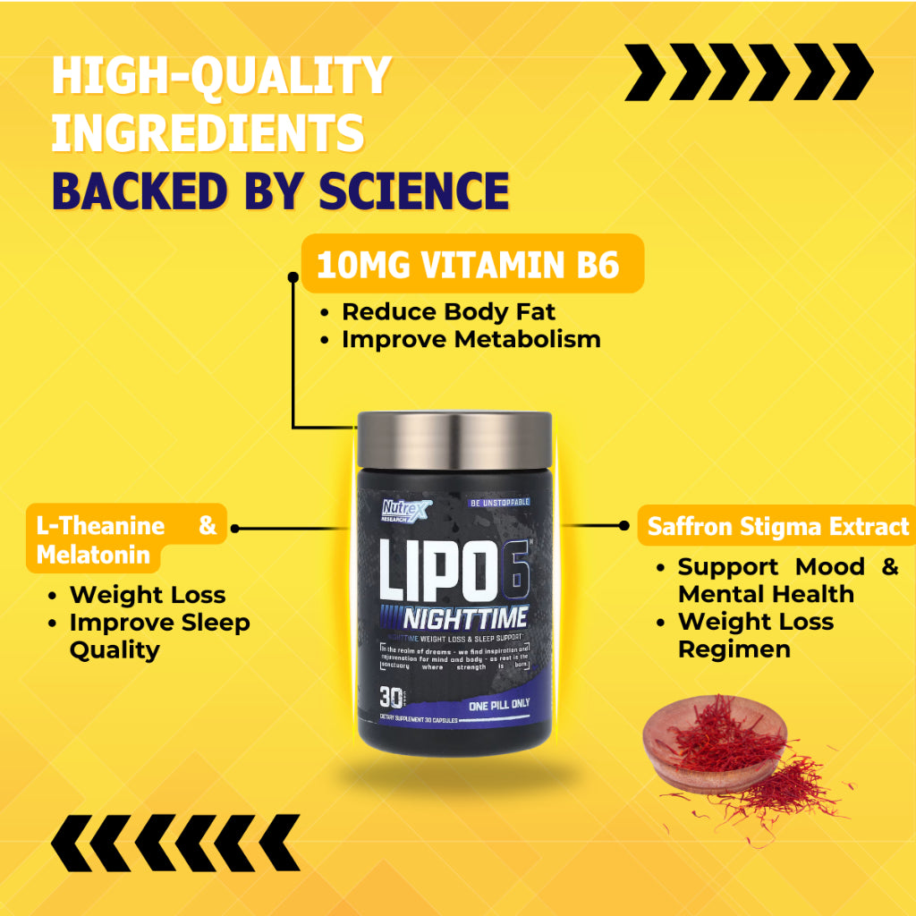 Nutrex Research, LIPO-6 Black Nighttime, 30 Black-Caps - Ultimate Sup Singapore