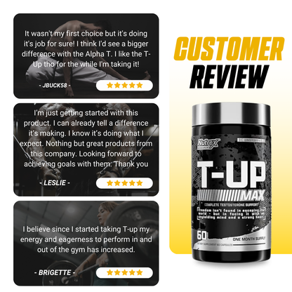 Nutrex T-Up, Raise Total Testosterone Build More Muscle, Supplement, Zinc, B6, B12, 60 Capsules - Ultimate Sup Singapore
