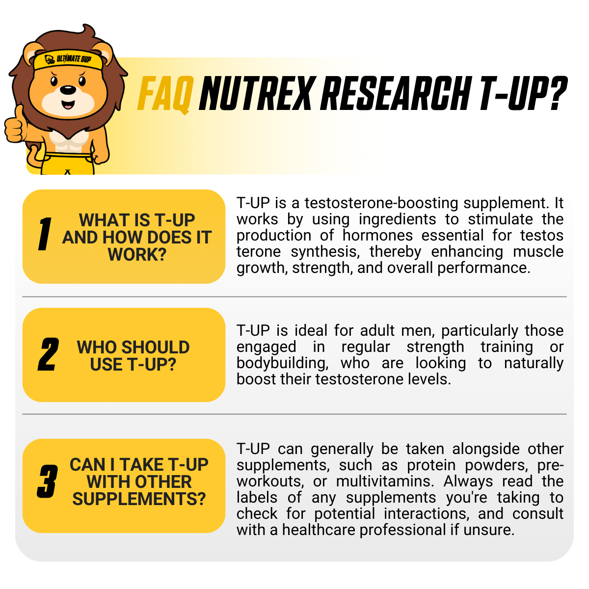 Nutrex T-Up, Raise Total Testosterone Build More Muscle, Supplement, Zinc, B6, B12, 60 Capsules - Ultimate Sup Singapore