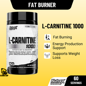 Nutrex Lipo-6 Carnitine, Reduces Body Fat, Increases Endurance, Stimulant Free, Fast Absorbing Capsules, 120 Capsules