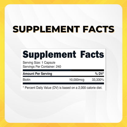 Nutricost, Biotin, Hair & Nails Supplements, 10,000 mcg, 240 Capsules - Ultimate Sup Singapore