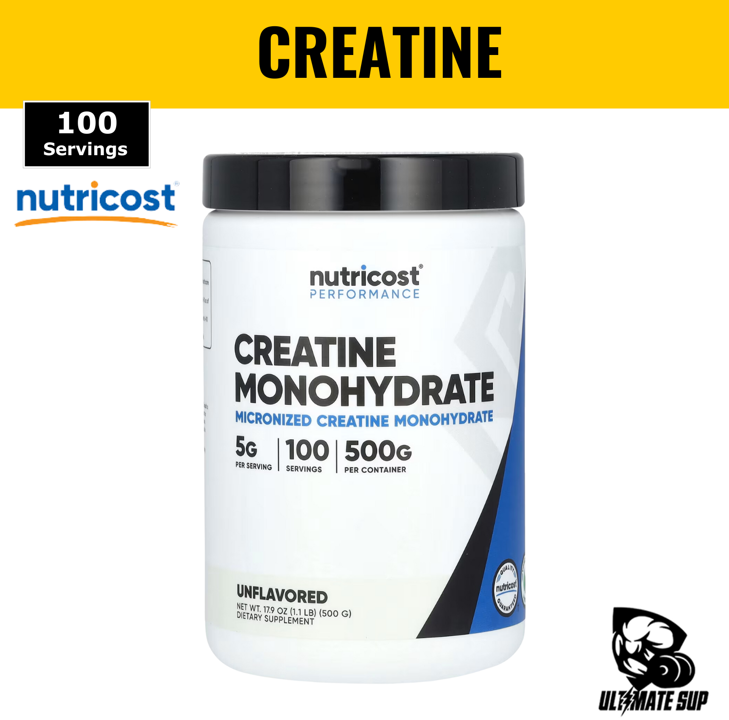 Nutricost, Creatine Monohydrate, 300g-1kg - Ultimate Sup Singapore