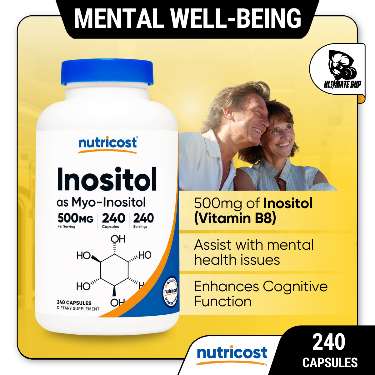 Nutricost, Inositol, 500 mg, 240 Capsules - Ultimate Sup Singapore