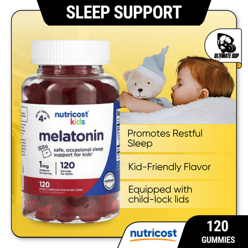 Nutricost, Kids, Melatonin, Ages 4+, 1 mg, 120 Gummies - Ultimate Sup Singapore