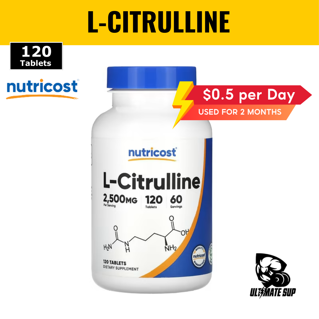 Nutricost, L-Citrulline, 120 Tabs - Ultimate Sup Singapore