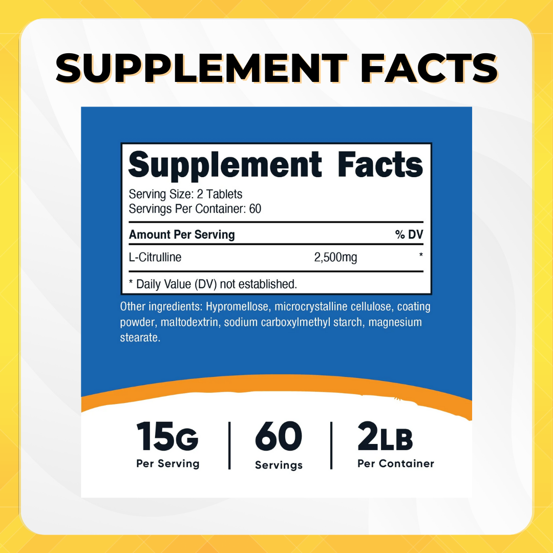 Nutricost, L-Citrulline, 120 Tabs - Ultimate Sup Singapore