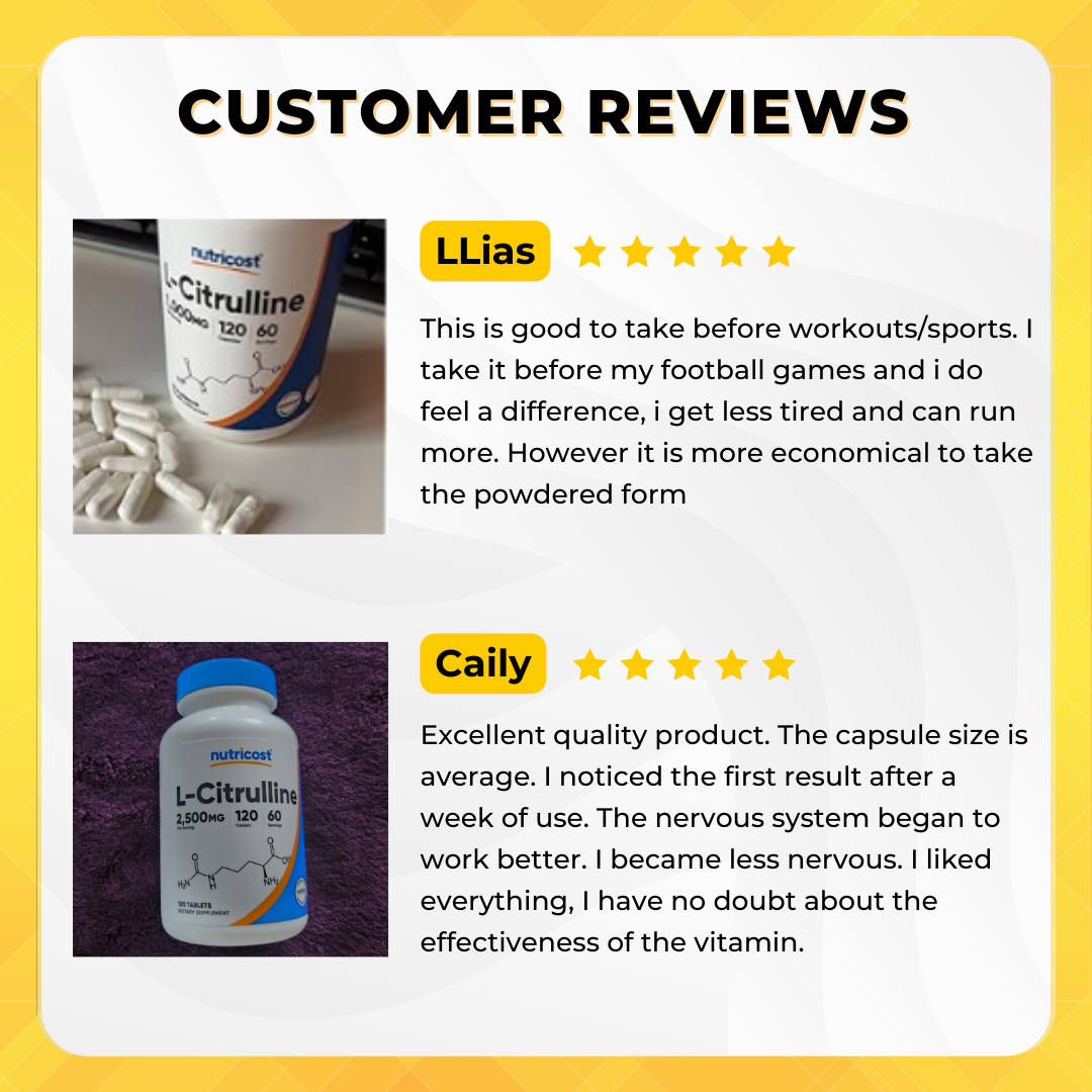 Nutricost, L-Citrulline, 120 Tabs - Ultimate Sup Singapore