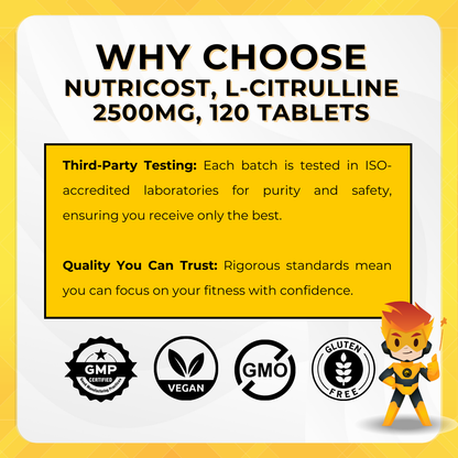 Nutricost, L-Citrulline, 120 Tabs - Ultimate Sup Singapore