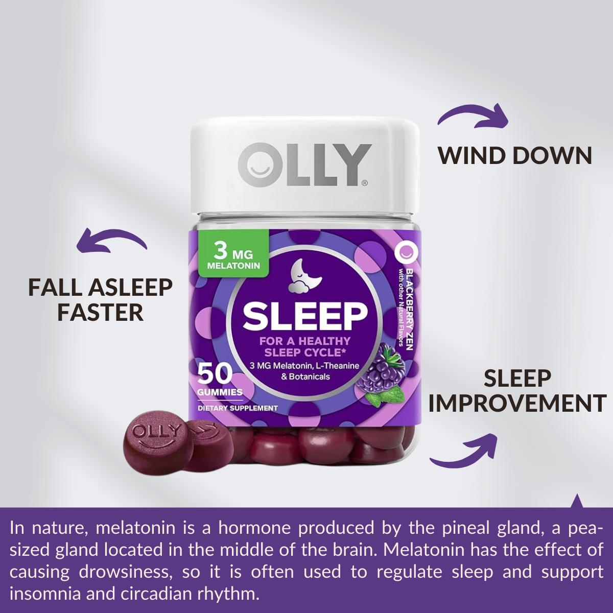 OLLY, Sleep Gummy, 50 - 60 Gummies - Ultimate Sup Singapore