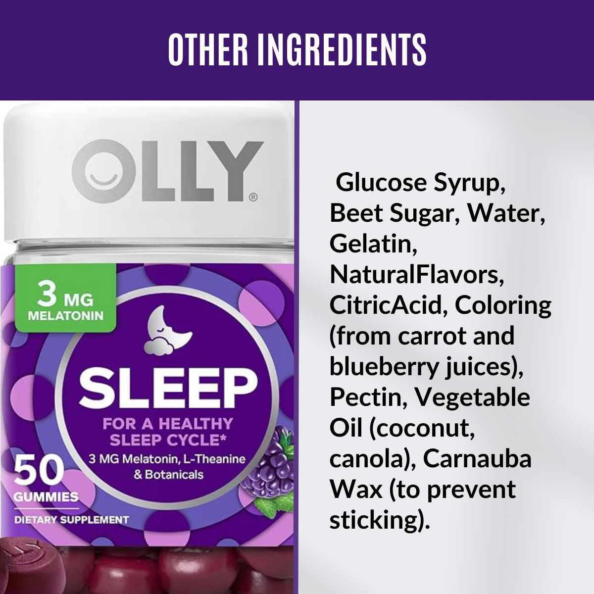 OLLY, Sleep Gummy, 50 - 60 Gummies - Ultimate Sup Singapore