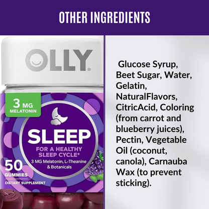OLLY, Sleep Gummy, 50 - 60 Gummies - Ultimate Sup Singapore