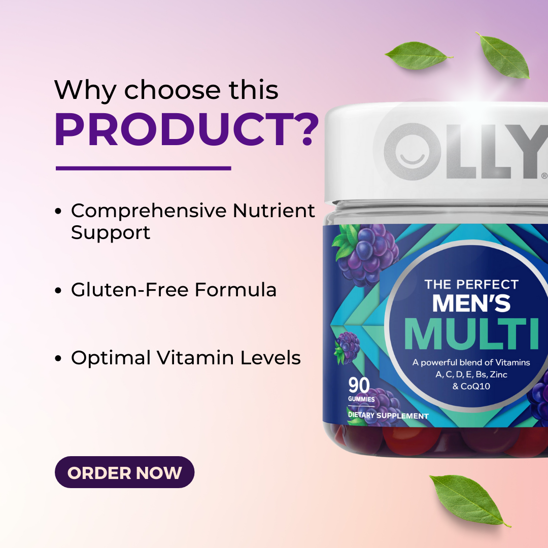 OLLY, The Perfect Men's Multi, Blackberry Blitz, 90 Gummies - Ultimate Sup Singapore