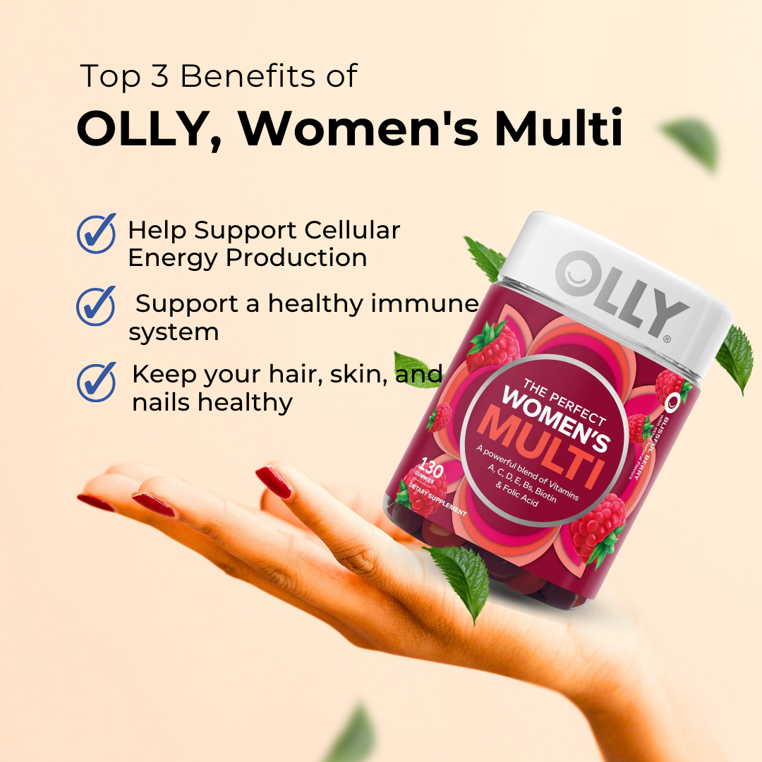 OLLY, Women's Multi, Blissful Berry , Multivitamins For Women, with Biotin & Folic Acid, 130 Gummies - Ultimate Sup Singapore