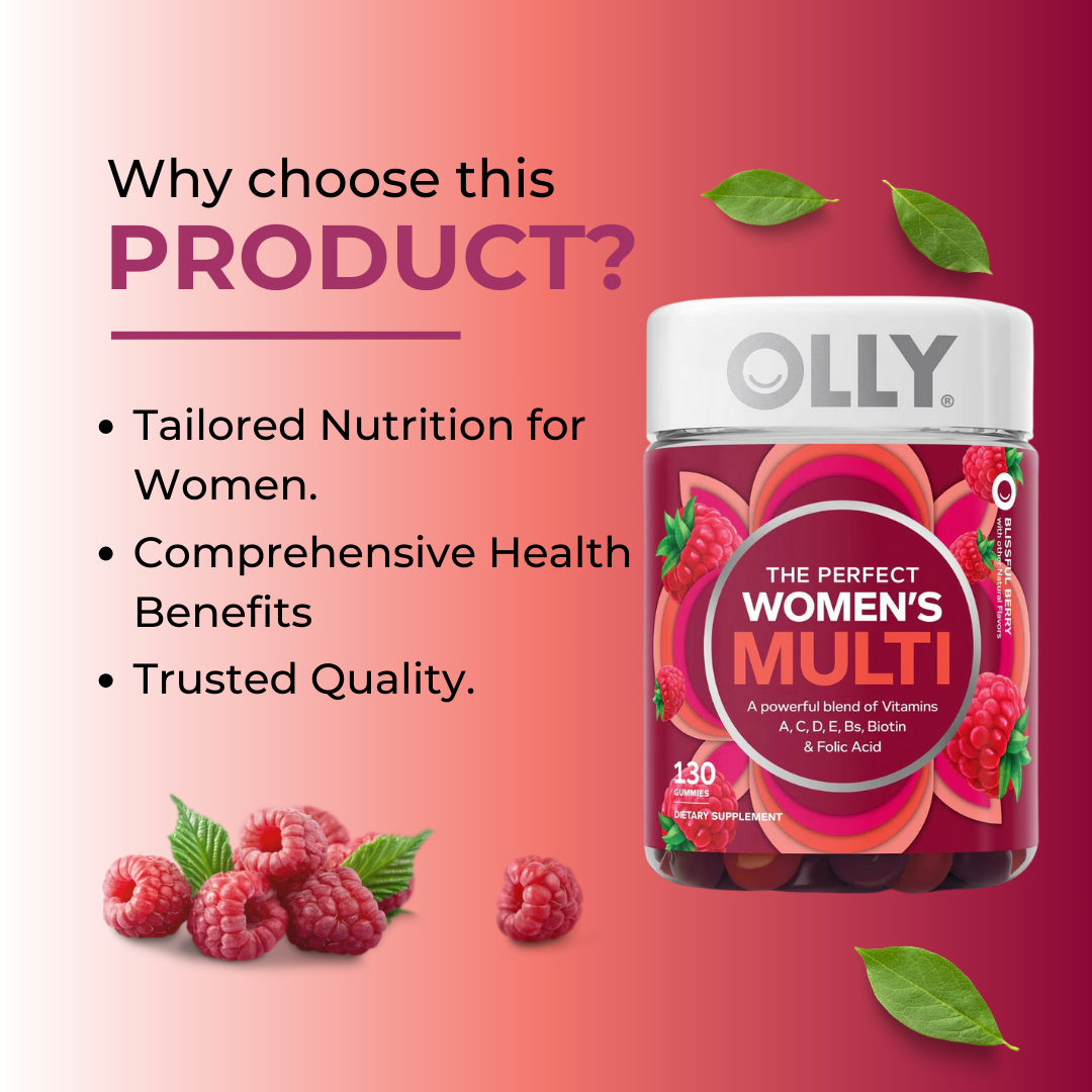 OLLY, Women's Multi, Blissful Berry , Multivitamins For Women, with Biotin & Folic Acid, 130 Gummies - Ultimate Sup Singapore