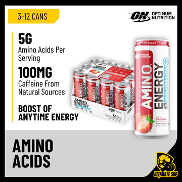 Optimum Nutrition, Amino Energy Drink, 3-12cans - Ultimate Sup Singapore