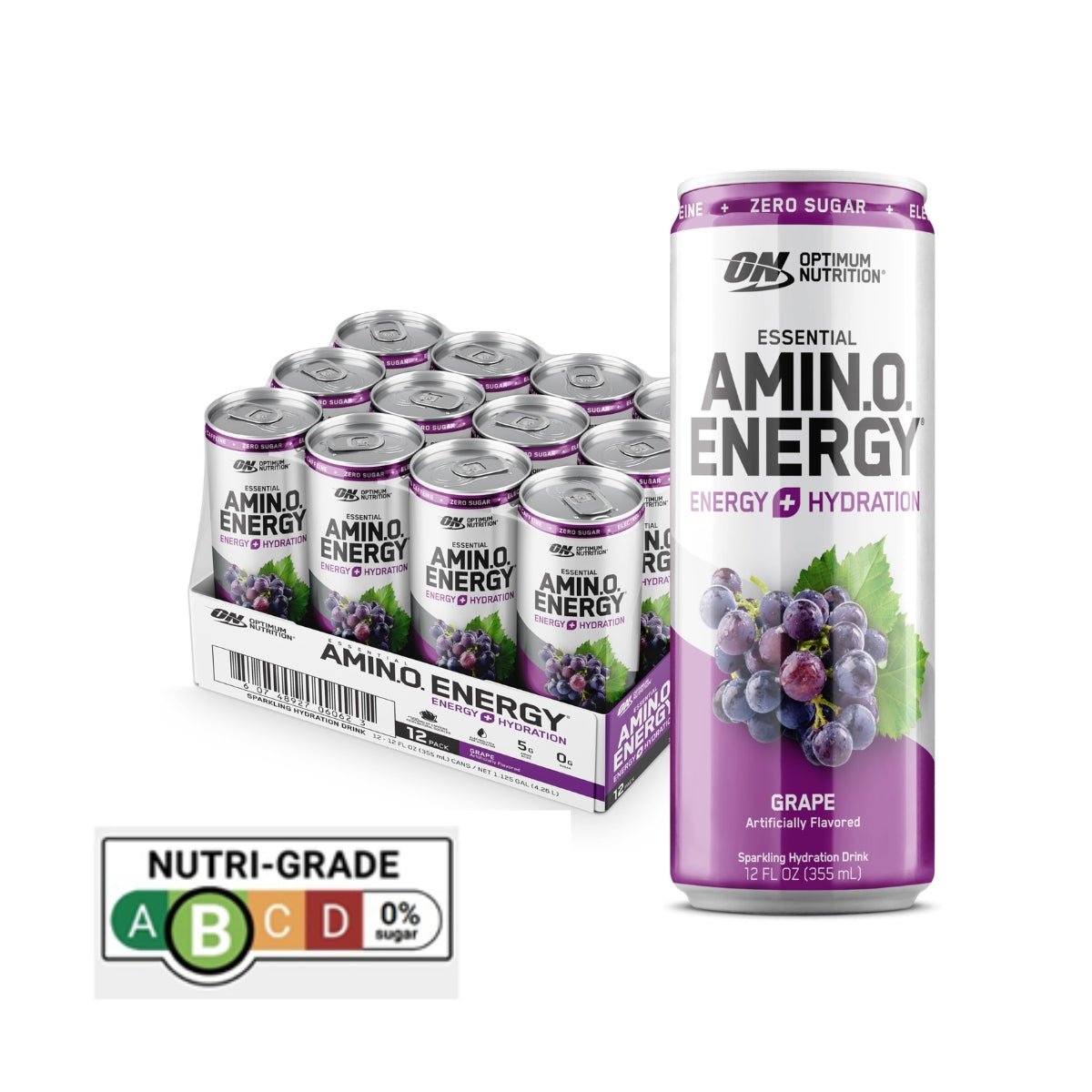 Optimum Nutrition, Amino Energy Drink, 3-12cans - Ultimate Sup Singapore