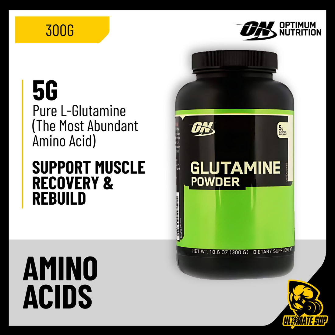 Optimum Nutrition, Glutamine Powder, 300g - Ultimate Sup Singapore