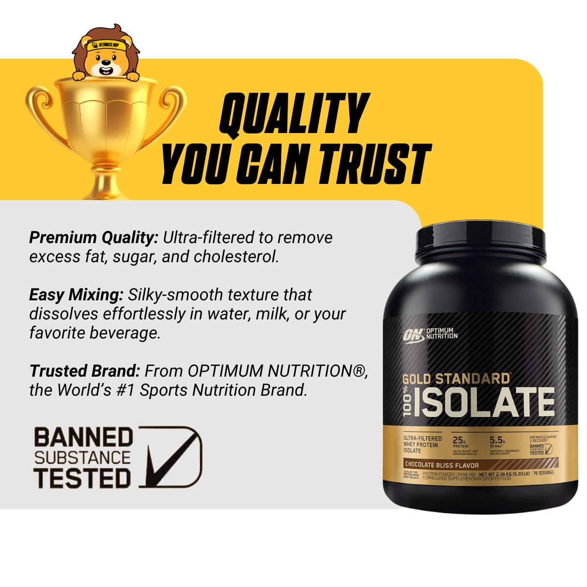 Optimum Nutrition, Gold Standard Isolate Protein, 5 lb (2.27 kg) - Ultimate Sup Singapore