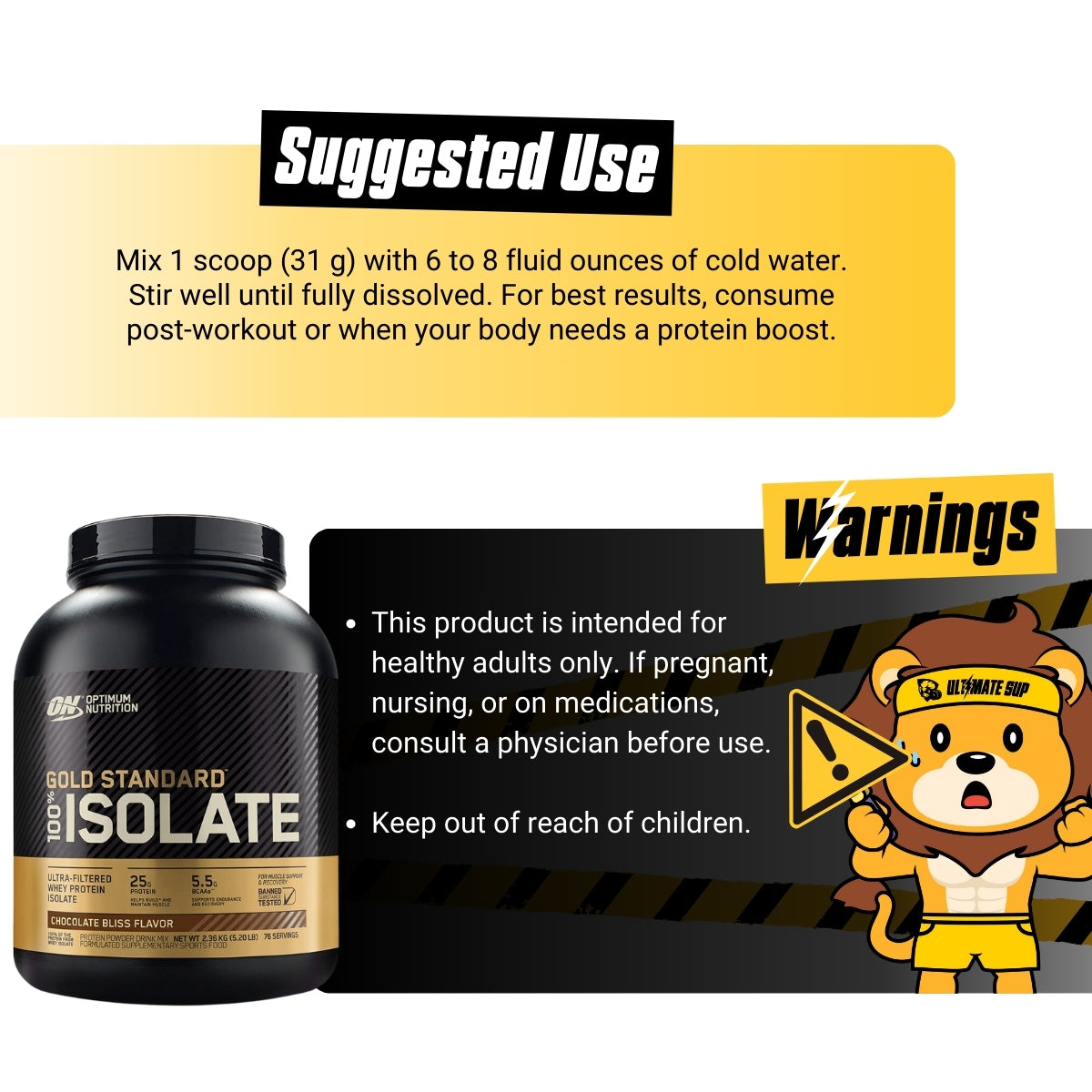 Optimum Nutrition, Gold Standard Isolate Protein, 5 lb (2.27 kg) - Ultimate Sup Singapore