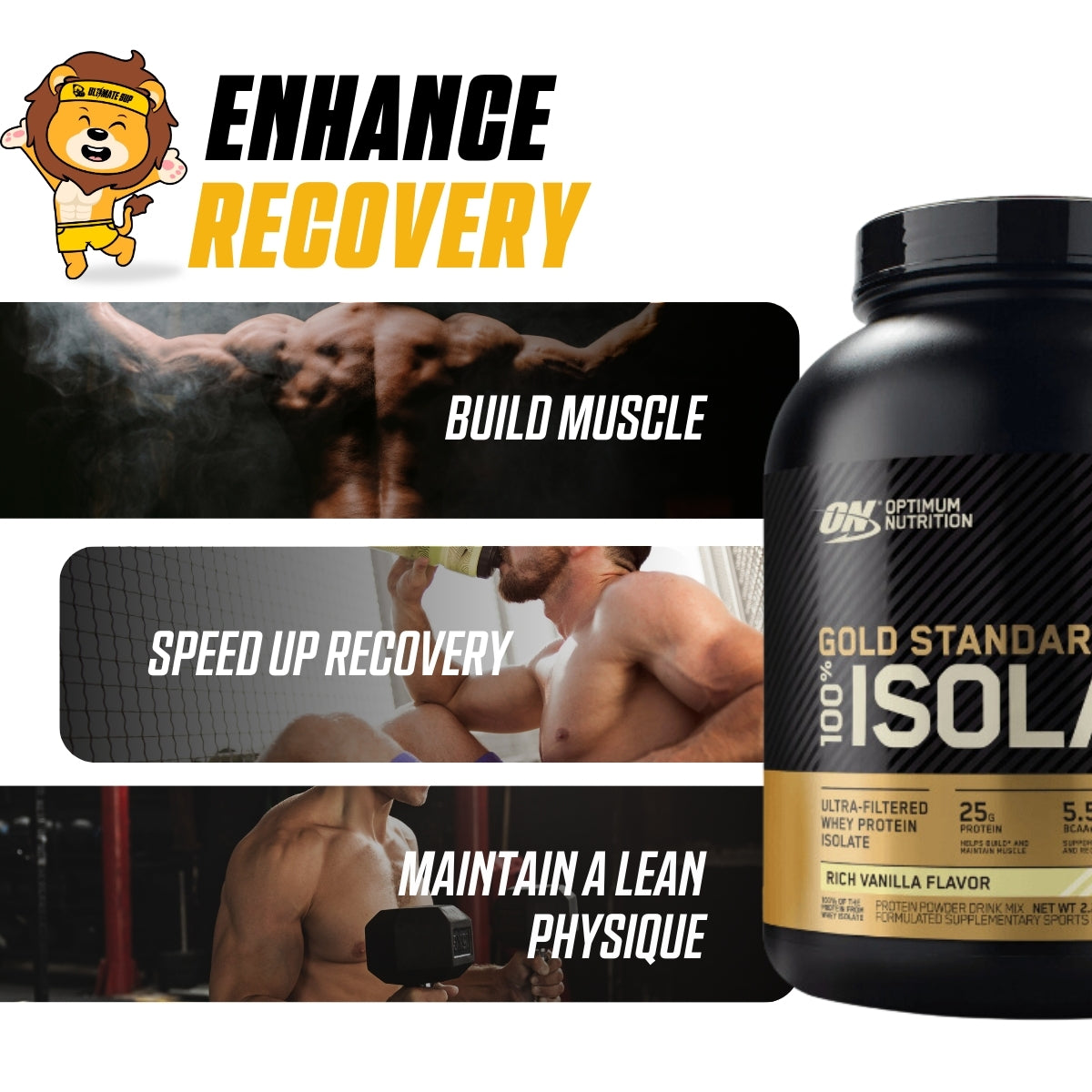 Optimum Nutrition, Gold Standard Isolate Protein, 5 lb (2.27 kg) - Ultimate Sup Singapore