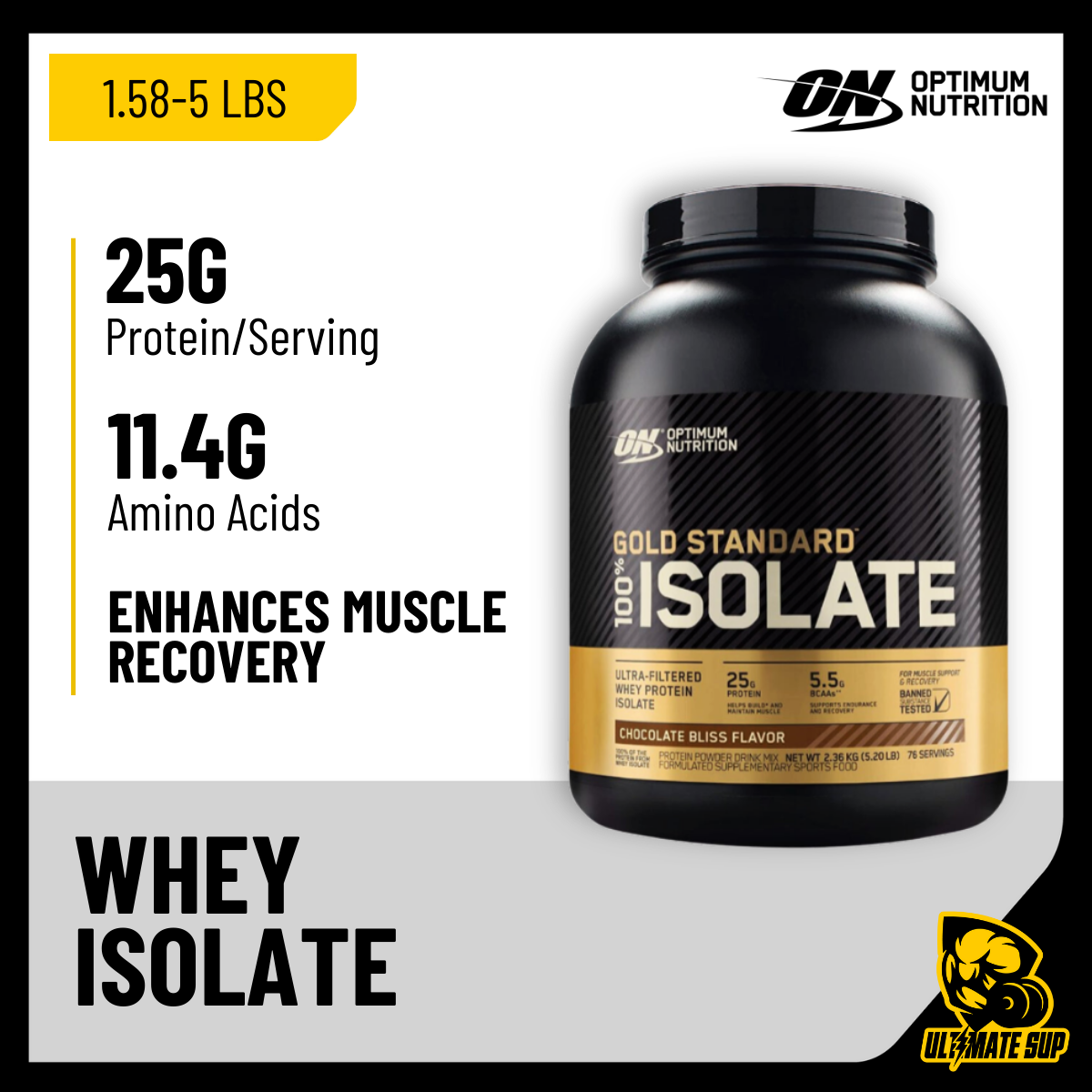 Optimum Nutrition, Gold Standard Isolate Protein, 5 lb (2.27 kg) - Ultimate Sup Singapore