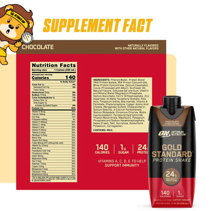 Optimum Nutrition, Gold Standard Protein Shake, 4-12 cans - Ultimate Sup Singapore