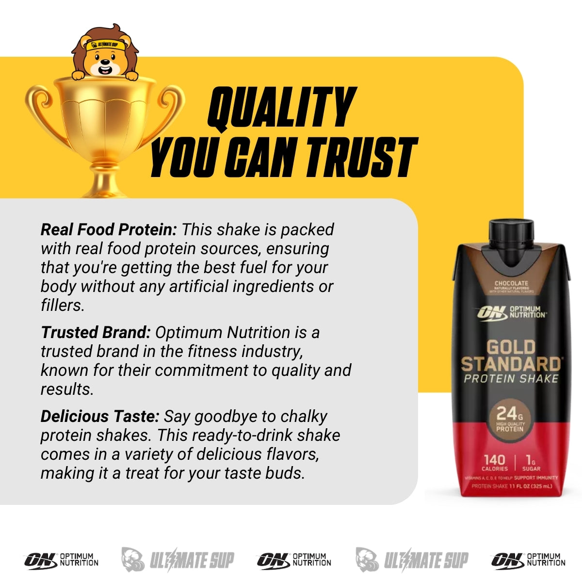 Optimum Nutrition, Gold Standard Protein Shake, 4-12 cans - Ultimate Sup Singapore