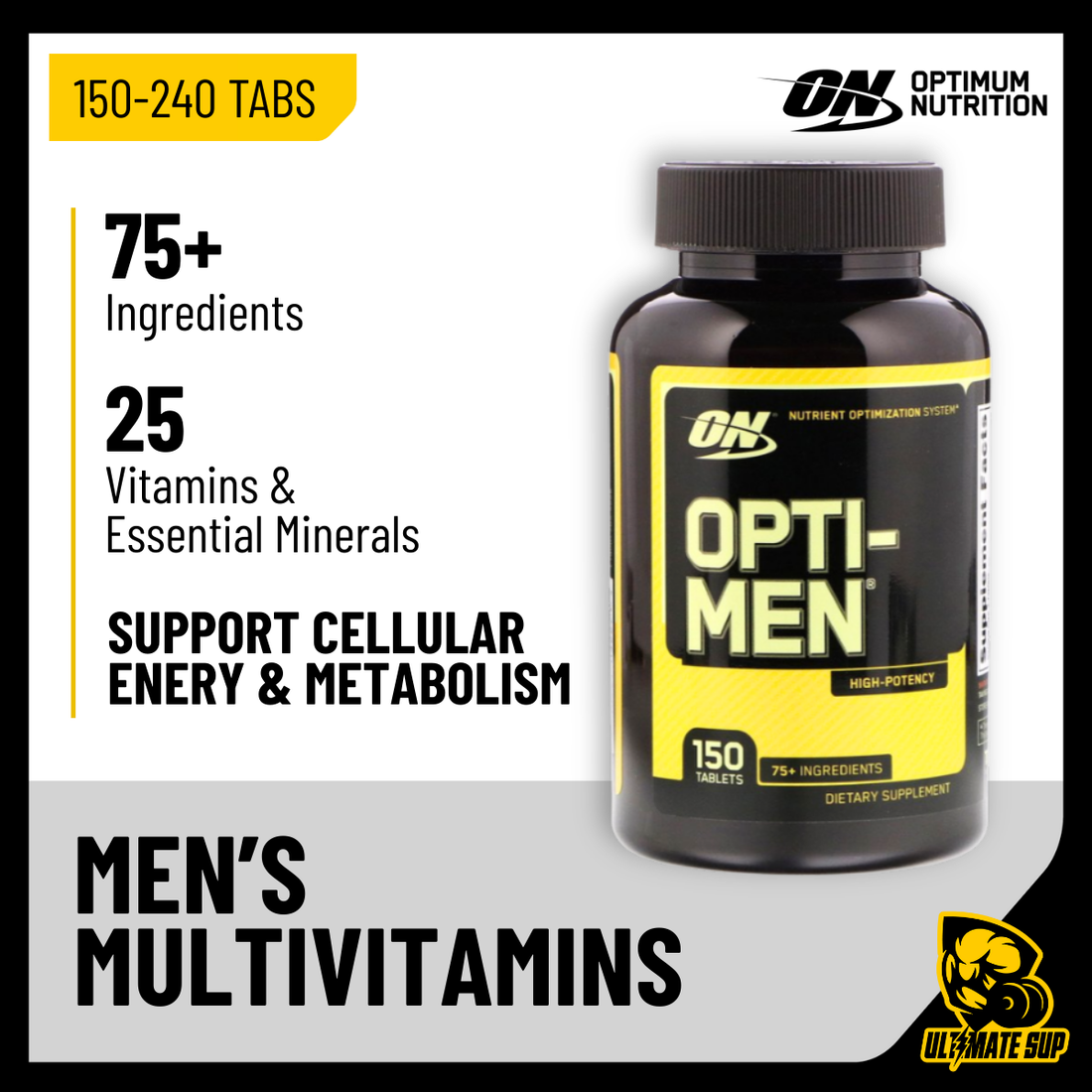Optimum Nutrition, Opti-Men, 150-240 Tablets - Ultimate Sup Singapore