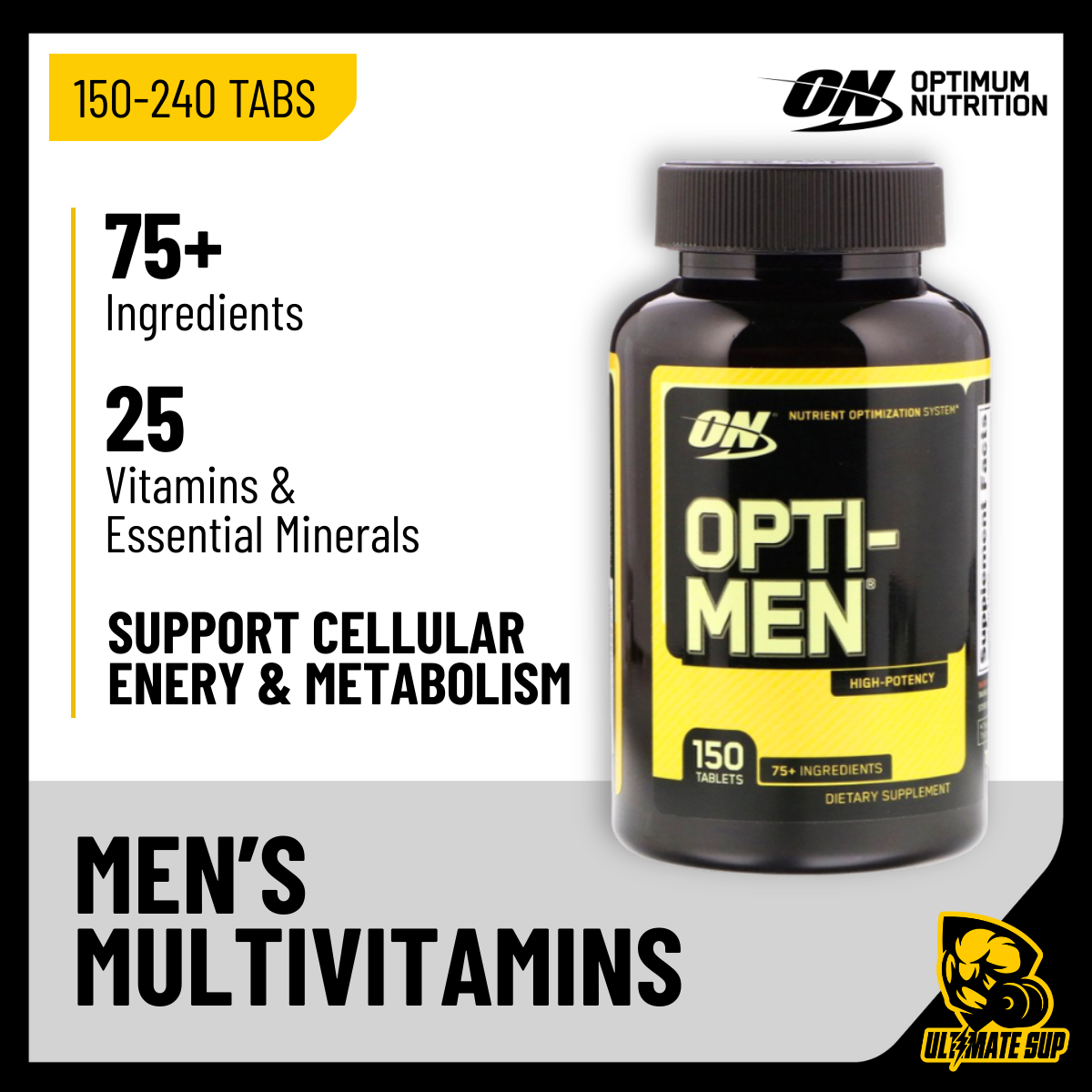 Optimum Nutrition, Opti-Men, 150-240 Tablets - Ultimate Sup Singapore