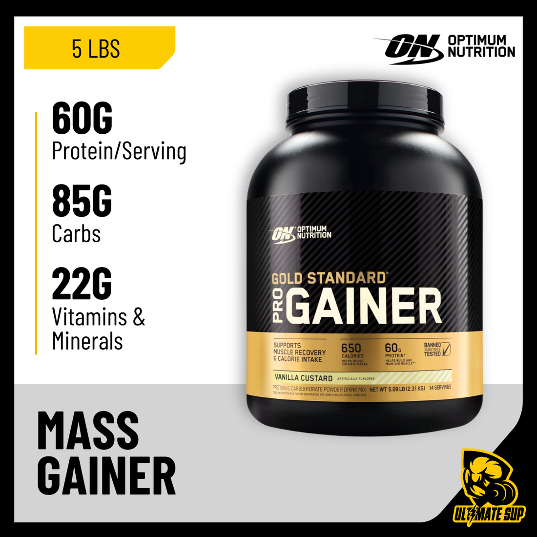 Optimum Nutrition PRO GAINER, High-Protein Weight Gainer, 5 lbs - Ultimate Sup Singapore